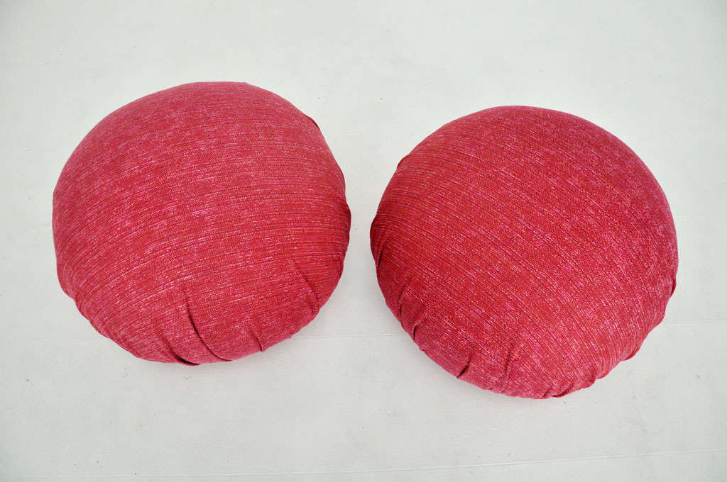 Pair of Pouf Ottomans In Excellent Condition In Chicago, IL