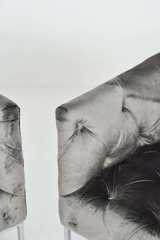 Metal Milo Baughman Chrome Chesterfield Chairs