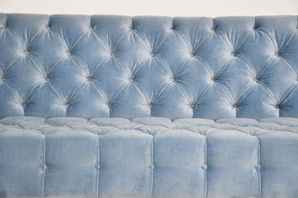 Milo Baughman chrome chesterfield sofa 2