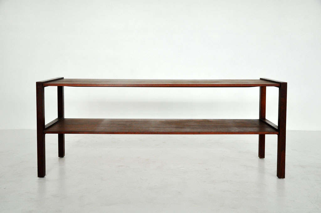 Jens Risom walnut console table