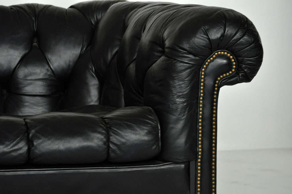 black leather chesterfield chair