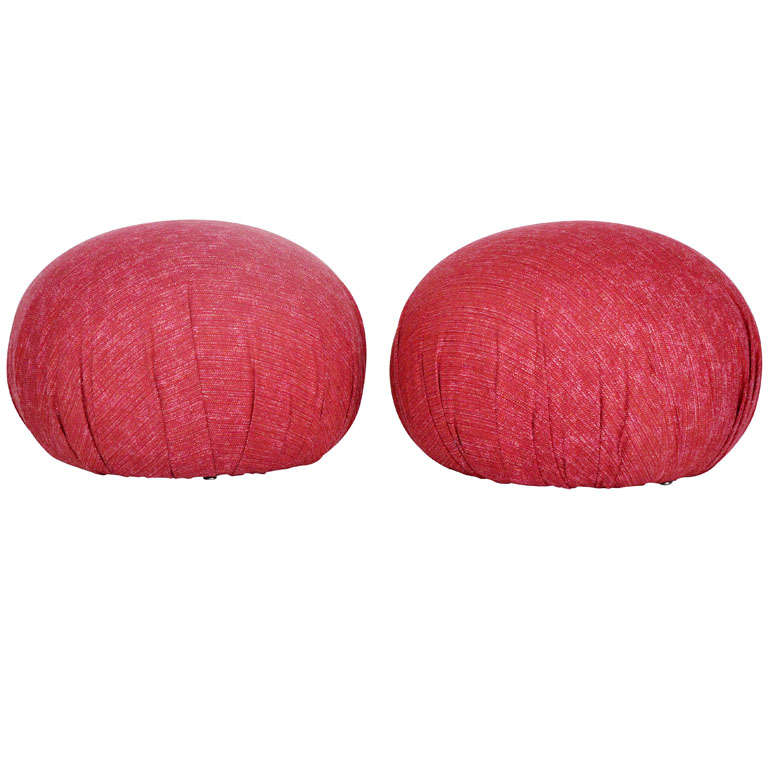 Pair of Pouf Ottomans at 1stDibs