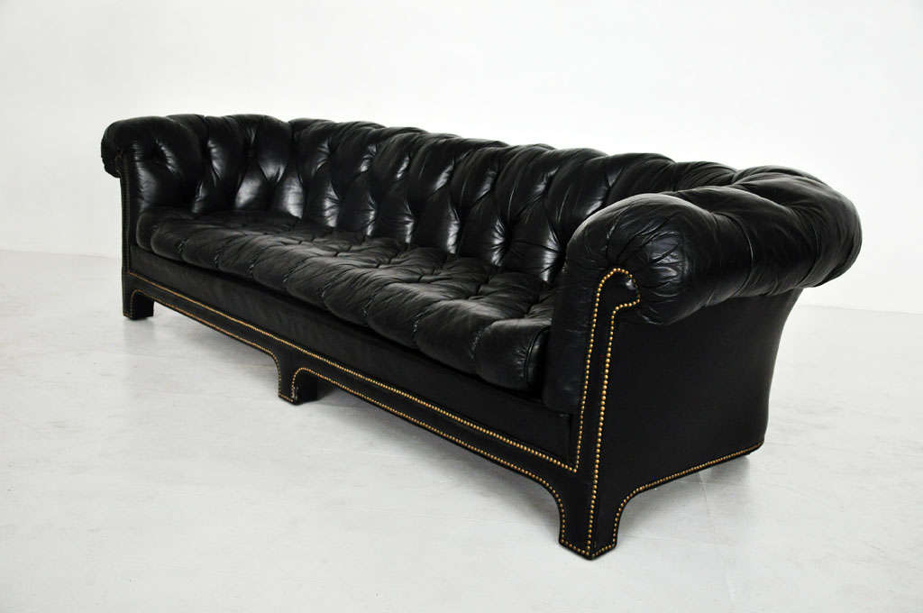Black Leather Chesterfield Sofa at 1stDibs black chesterfield leather