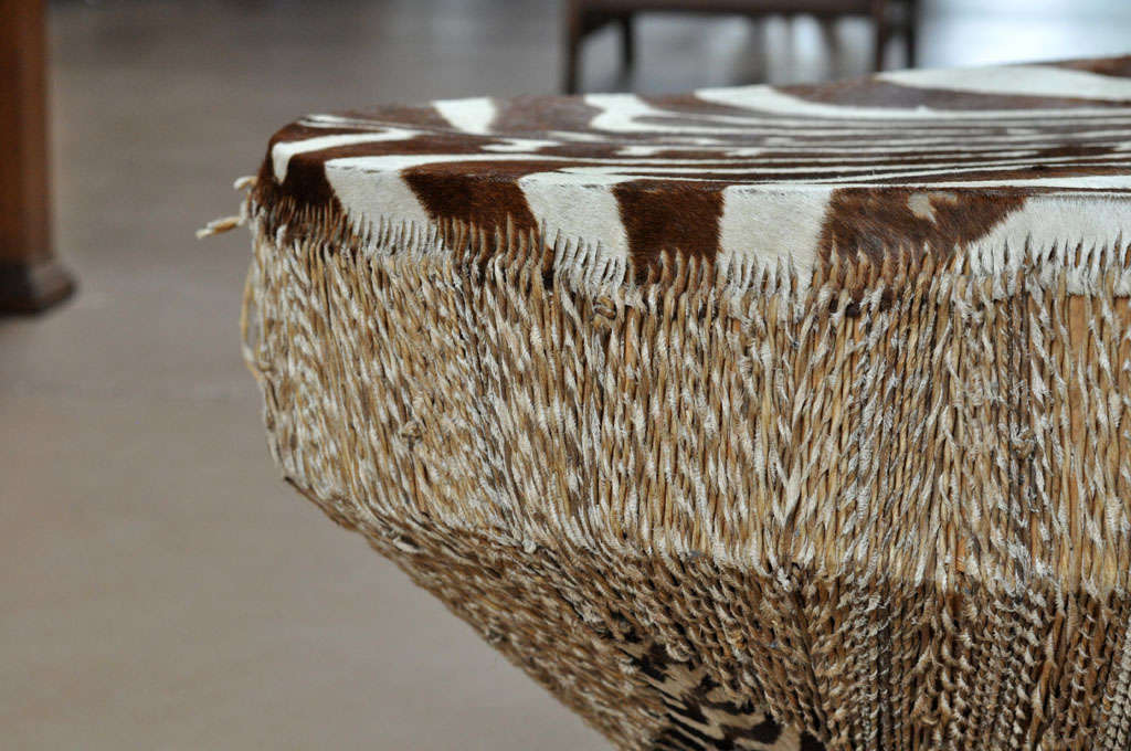 Zebra Hide Drum Table 3