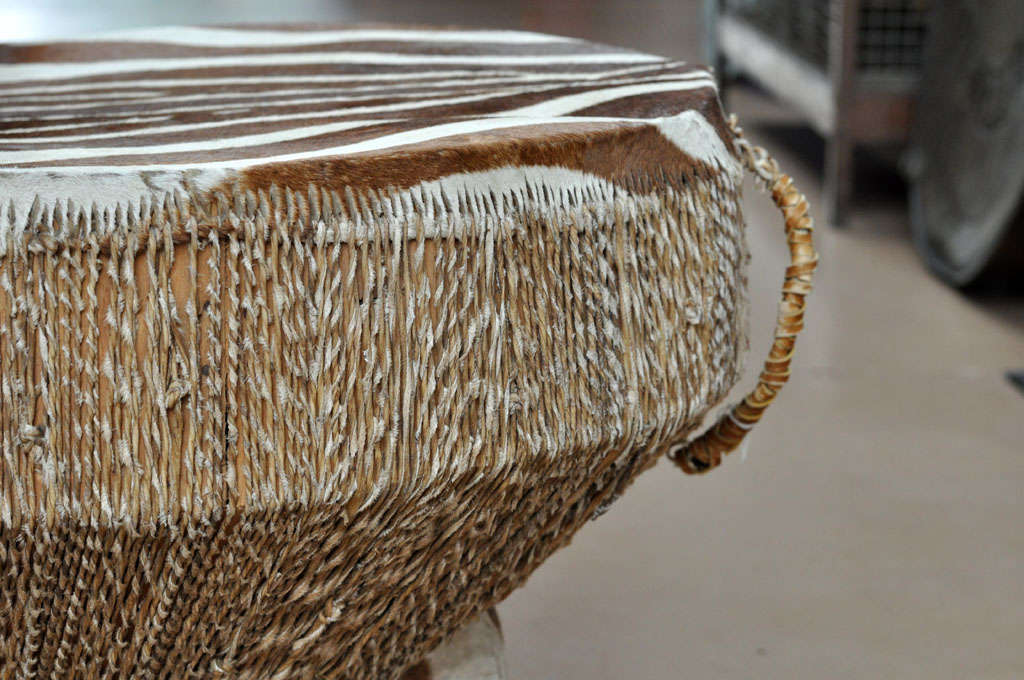 Zebra Hide Drum Table 4