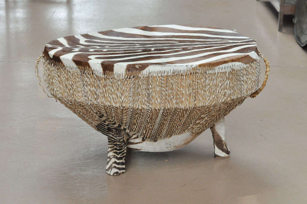 Zebra Hide Drum Table 5