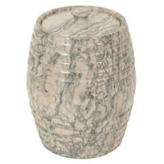 Antique A Continental Marble Barrel Form Tobacco Jar
