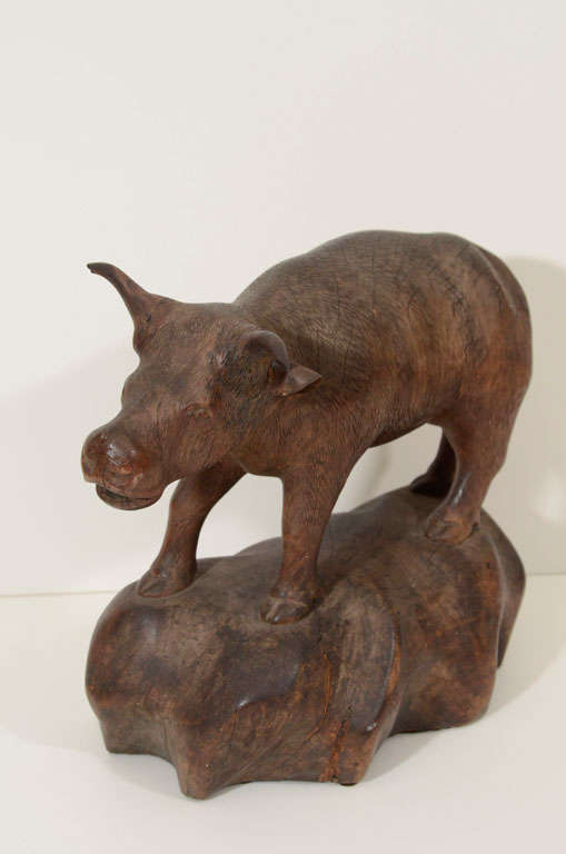 A 19th Century Anglo-Indian Carved Wood Water Buffalo