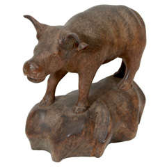 A 19th Century Anglo-Indian Carved Wood Water Buffalo