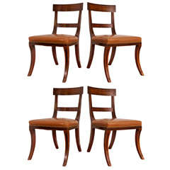 Set of Four Regency Mahogany Side Chairs