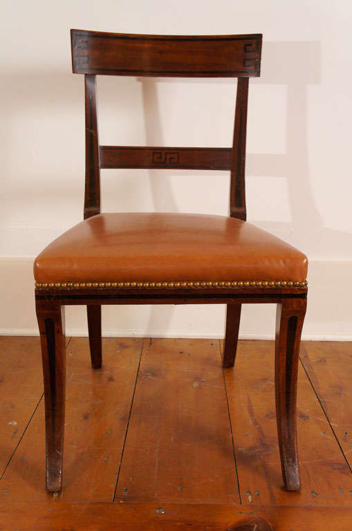 Carved Set of Four Regency Mahogany Side Chairs For Sale