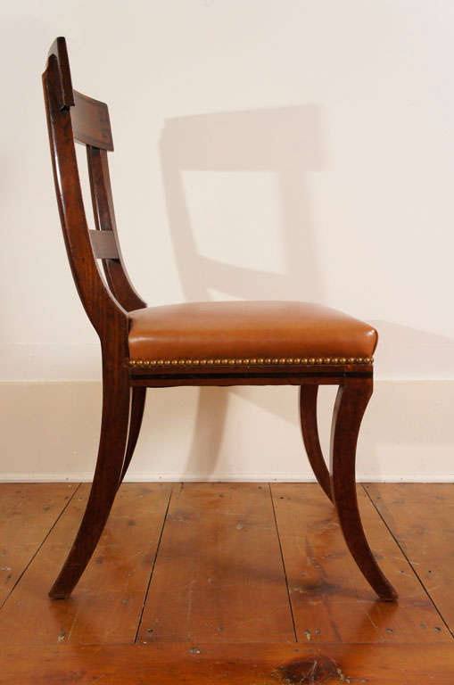 Set of Four Regency Mahogany Side Chairs In Excellent Condition For Sale In Millbrook, NY