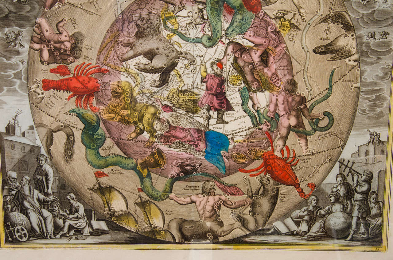 A Spectacular Celestial Chart by Andreas Cellarius For Sale at 1stDibs