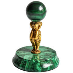 Malachite Desk Ornament with Putti Malachite Desk Ornament with Putti