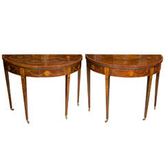 Fine Pair of George III Inlaid Games Tables