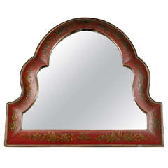 Early 18th Century Red Japanned Toilet Mirror