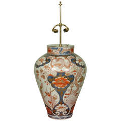 Huge 17th Century Japanese Imari Vase (lamped)