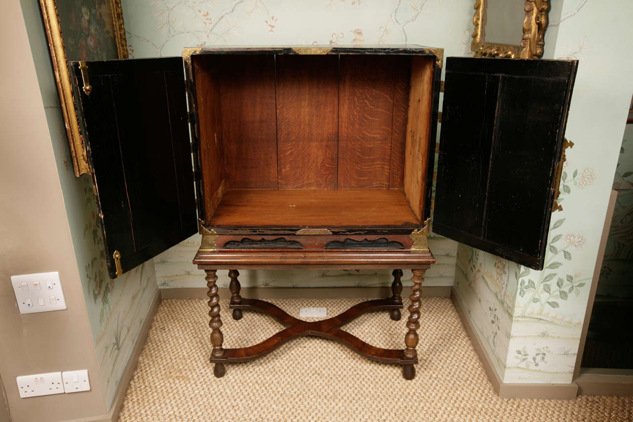 A 17th Century Japanese Lacquer Cabinet on English Stand 1