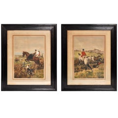 Antique Pair of Signed Lithographs