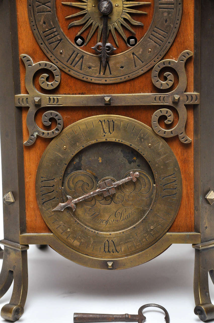 French Mahogany and Brass Mantel Clock 1