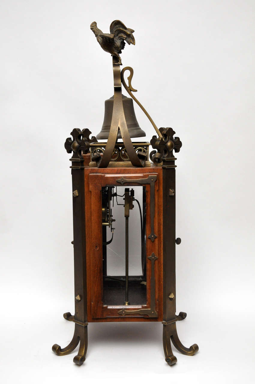 French Mahogany and Brass Mantel Clock 3
