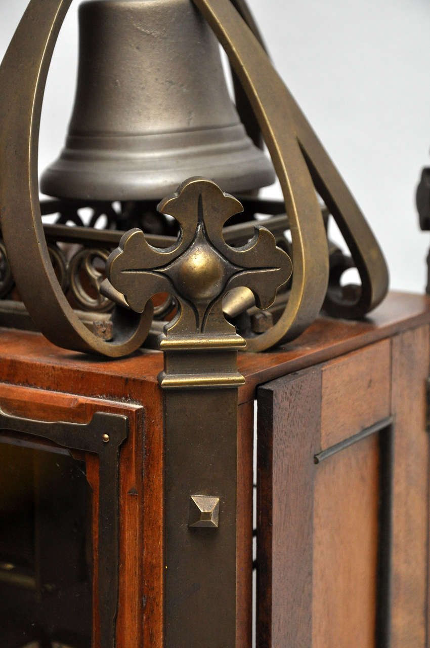 French Mahogany and Brass Mantel Clock 4