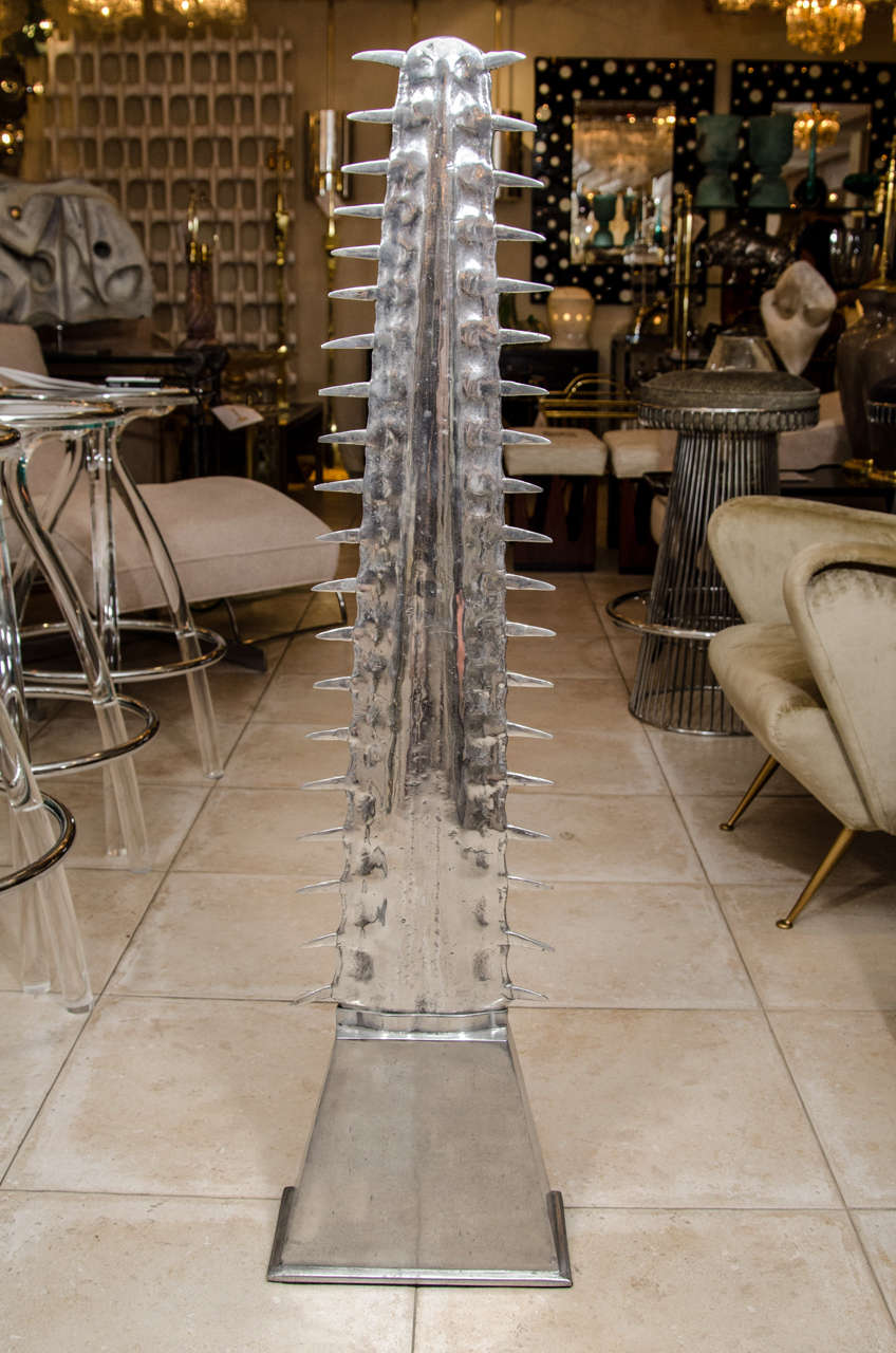 Aluminum "sawtooth snout" sculpture by Arthur Court