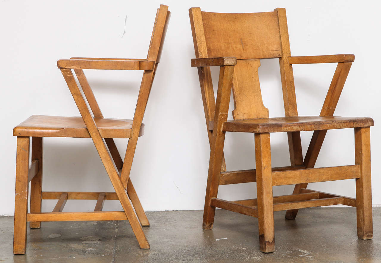 Pair of Wood Guest Chairs