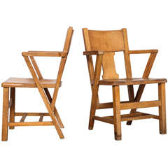 Pair of Wood Guest Chairs