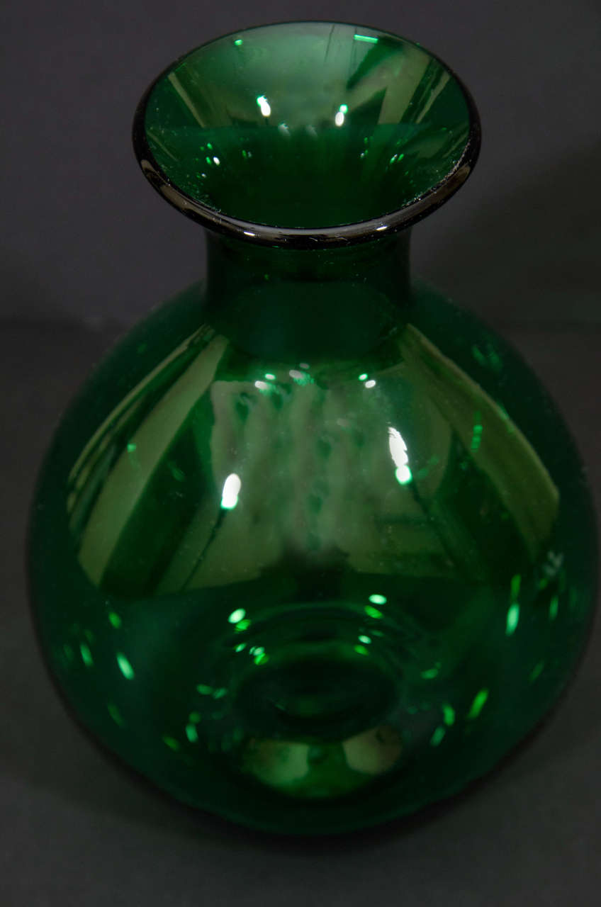 Mid-20th Century Green Glass Vase by 