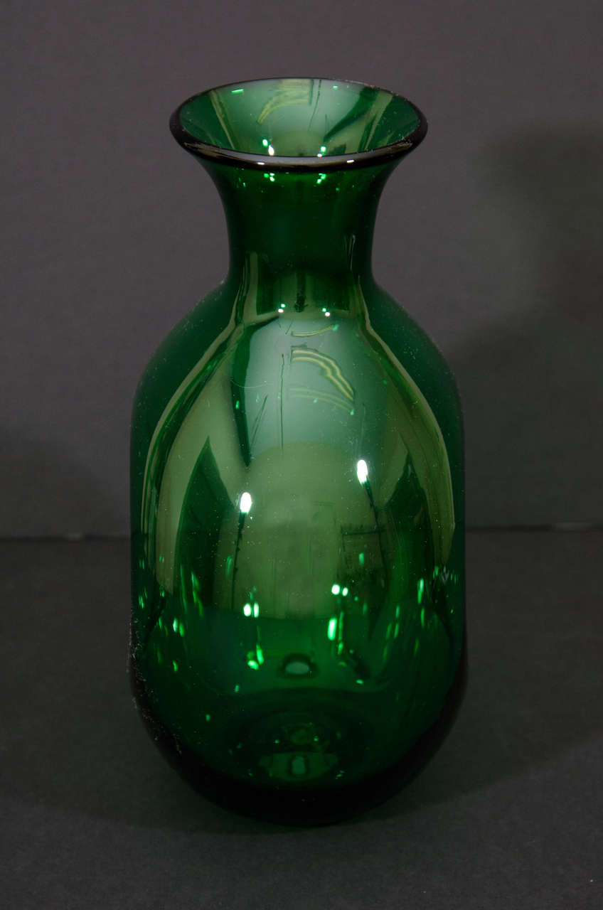Green Glass Vase by 