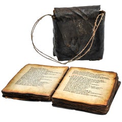 Antique 19th Century Ethiopian Bible in Wood with Leather Case