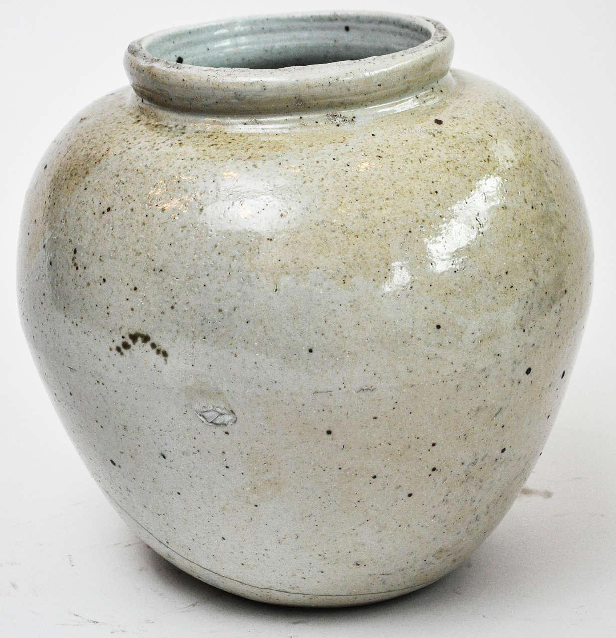 18th Century and Earlier Large Korean Jar with Buff Glaze