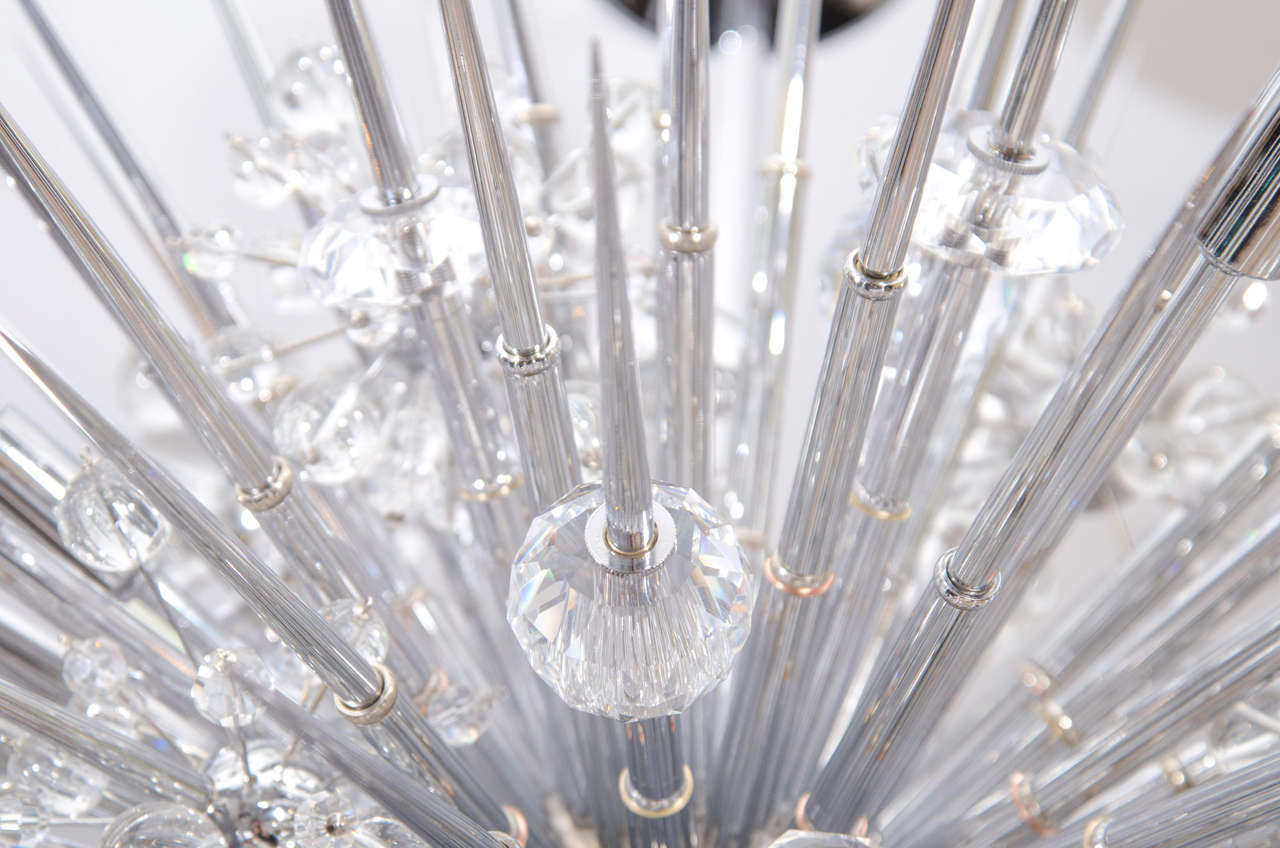 Modern Custom Crystal Sputnik Chandelier with Spikes