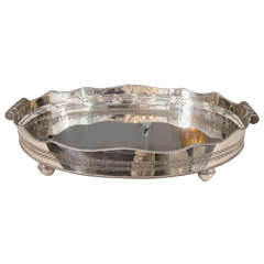 Oval Mirrored Silver Tray