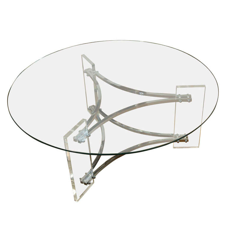 Attb Charles Hollis Jones lucite, chrome coffee/cocktail table Attb Charles Hollis Jones lucite, chrome coffee/cocktail table