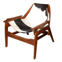 Rare Jerry Johnson cow hide sling chair