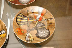 Piero Fornasetti 6 ceramic plates music  instruments 2