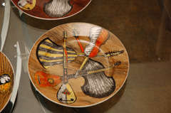 Piero Fornasetti 6 ceramic plates music  instruments 4