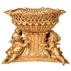 19th c Italian  carved  gilded centerpiece