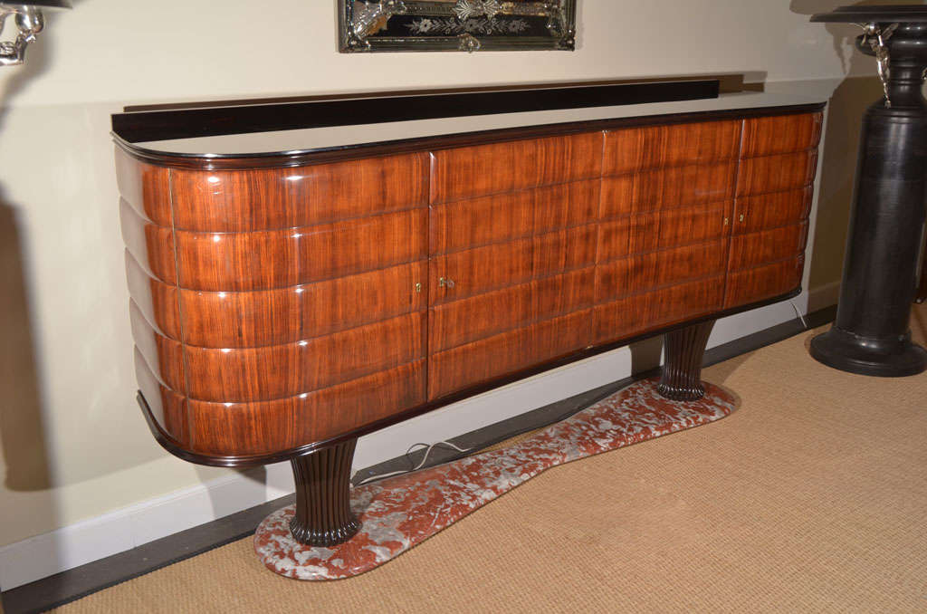 Polished Italian Rosewood Server by Dassi, 1950s For Sale