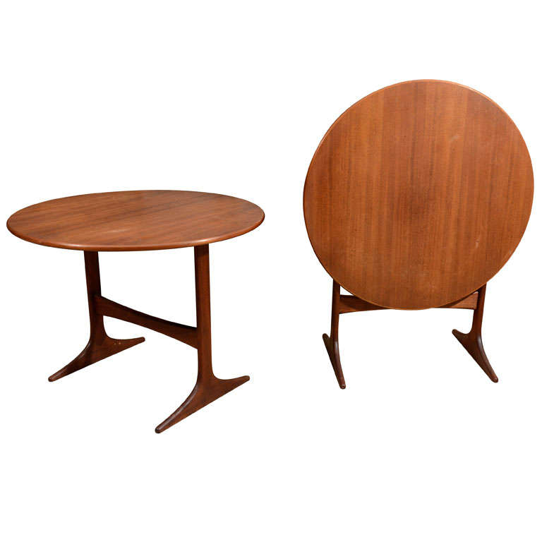 Pair of Swedish Teak Tilt Top Side Tables by Engstrom Mystrand