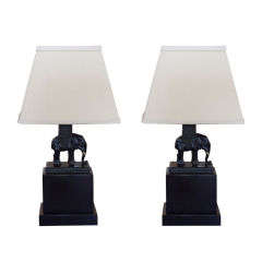 Pair Elephant Table Lamps