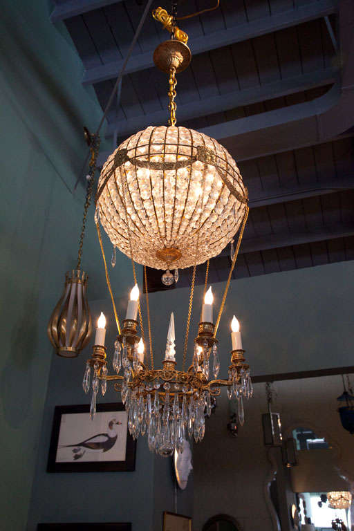 1940s Italian Crystal Hot Air Balloon Chandelier At 1stdibs Mid 20th Century 1940s Italian Crystal Hot Air Balloon Chandelier For