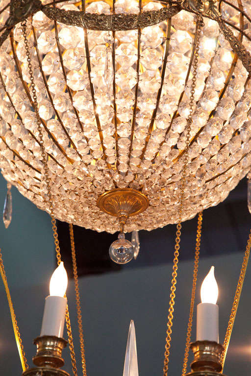 1940s Italian Crystal Hot Air Balloon Chandelier at 1stdibs