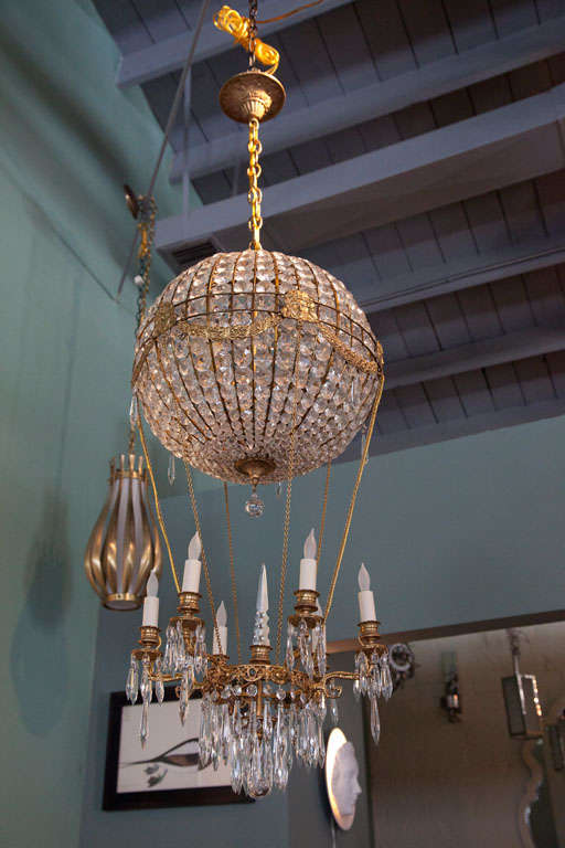 1940s Italian Crystal Hot Air Balloon Chandelier at 1stdibs