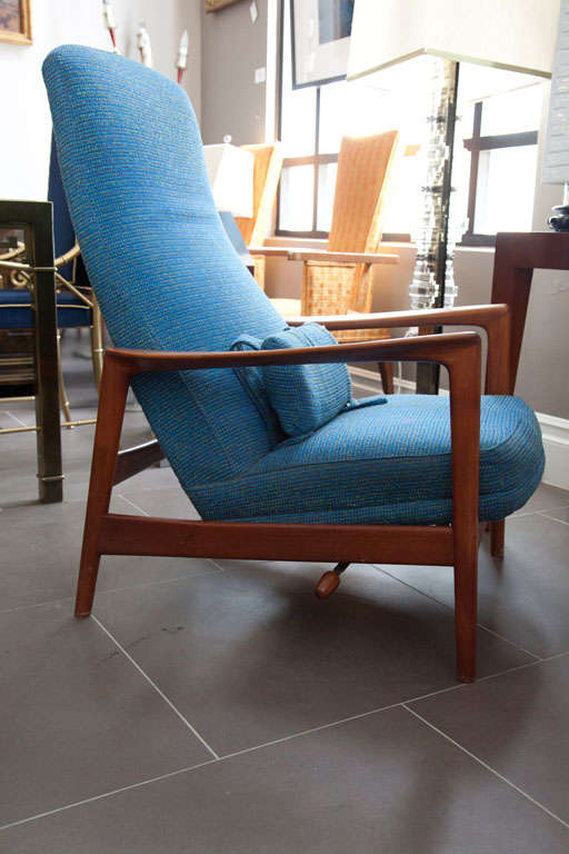 Pair Danish Modern Armchair and ottoman by DUX at 1stDibs