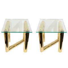 Pair of Brass Side Tables