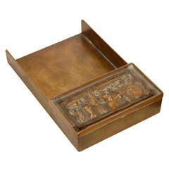 Arnaldo Pomodoro Unsigned Rare Letter Tray "Il Sestante"bronze 1