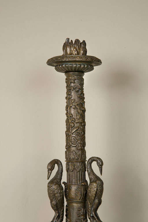 Pair of Gilt Bronze Candlesticks In Excellent Condition In London, GB